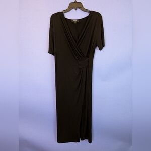 Women's Karen Kane MIDI black dress faux wrap